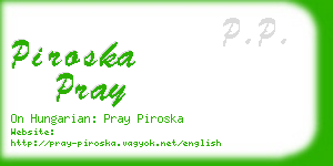 piroska pray business card